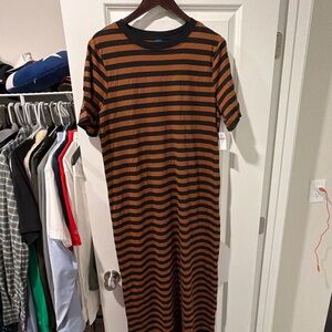 Old Navy Brown & Black Striped Maxi Dress | NWT | Tall Medium